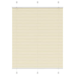 vidaXL Pleated Blind Petrol Fabric Polyester - cream, 110 x 150 cm