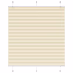 vidaXL Pleated Blind Petrol Fabric Polyester - cream, 120 x 150 cm