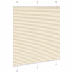 vidaXL Pleated Blind Petrol Fabric Polyester - cream, 120 x 150 cm