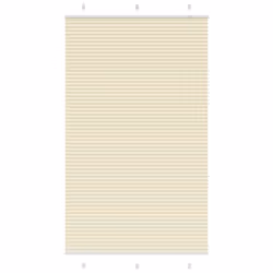 vidaXL Pleated Blind Petrol Fabric Polyester - cream, 115 x 200 cm