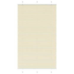 vidaXL Pleated Blind Petrol Fabric Polyester - cream, 115 x 200 cm