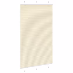 vidaXL Pleated Blind Petrol Fabric Polyester - cream, 115 x 200 cm
