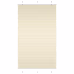 vidaXL Pleated Blind Petrol Fabric Polyester - cream, 120 x 200 cm