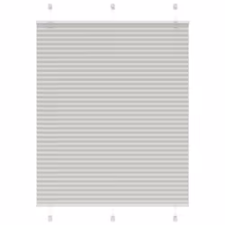 vidaXL Pleated Blind Petrol Fabric Polyester - light grey, 110 x 100 cm