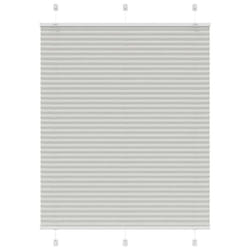 vidaXL Pleated Blind Petrol Fabric Polyester - light grey, 110 x 100 cm