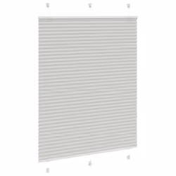 vidaXL Pleated Blind Petrol Fabric Polyester - light grey, 110 x 100 cm