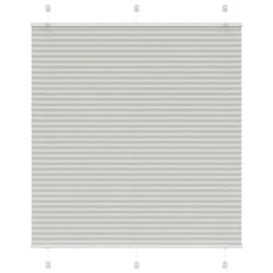 vidaXL Pleated Blind Petrol Fabric Polyester - light grey, 115 x 100 cm
