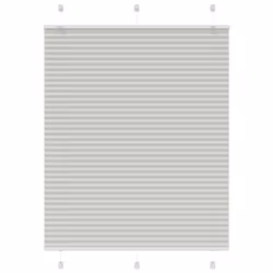 vidaXL Pleated Blind Petrol Fabric Polyester - light grey, 110 x 150 cm