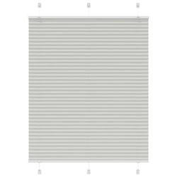 vidaXL Pleated Blind Petrol Fabric Polyester - light grey, 110 x 150 cm