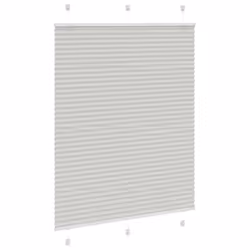 vidaXL Pleated Blind Petrol Fabric Polyester - light grey, 110 x 150 cm