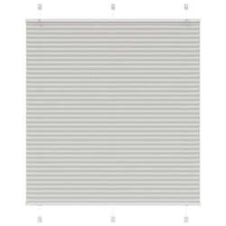 vidaXL Pleated Blind Petrol Fabric Polyester - light grey, 115 x 150 cm