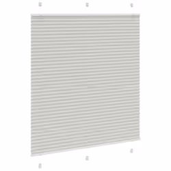 vidaXL Pleated Blind Petrol Fabric Polyester - light grey, 115 x 150 cm