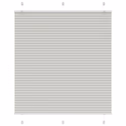 vidaXL Pleated Blind Petrol Fabric Polyester - light grey, 120 x 150 cm