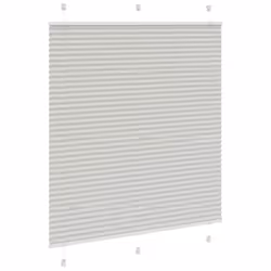 vidaXL Pleated Blind Petrol Fabric Polyester - light grey, 120 x 150 cm
