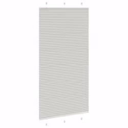 vidaXL Pleated Blind Petrol Fabric Polyester - light grey, 110 x 200 cm
