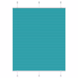 vidaXL Pleated Blind Petrol Fabric Polyester - petrol green, 110 x 100 cm