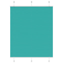 vidaXL Pleated Blind Petrol Fabric Polyester - petrol green, 110 x 100 cm