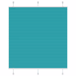 vidaXL Pleated Blind Petrol Fabric Polyester - petrol green, 115 x 100 cm
