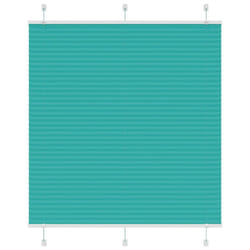 vidaXL Pleated Blind Petrol Fabric Polyester - petrol green, 120 x 100 cm