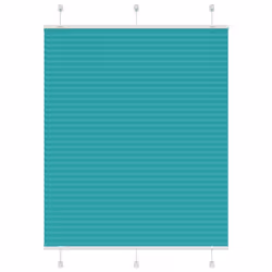vidaXL Pleated Blind Petrol Fabric Polyester - petrol green, 110 x 150 cm