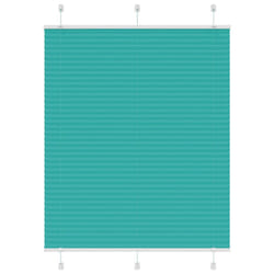 vidaXL Pleated Blind Petrol Fabric Polyester - petrol green, 110 x 150 cm