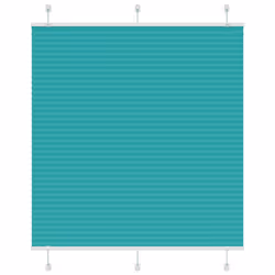 vidaXL Pleated Blind Petrol Fabric Polyester - petrol green, 115 x 150 cm