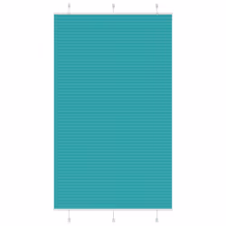 vidaXL Pleated Blind Petrol Fabric Polyester - petrol green, 115 x 200 cm