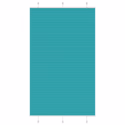 vidaXL Pleated Blind Petrol Fabric Polyester - petrol green, 120 x 200 cm