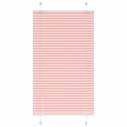 vidaXL Pleated Blind Blue 80x100 cm Fabric Width 79.4 cm Polyester - pink, 75 x 100 cm