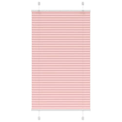 vidaXL Pleated Blind Blue 80x100 cm Fabric Width 79.4 cm Polyester - pink, 75 x 100 cm
