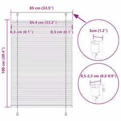 vidaXL Pleated Blind Blue 80x100 cm Fabric Width 79.4 cm Polyester - pink, 85 x 100 cm