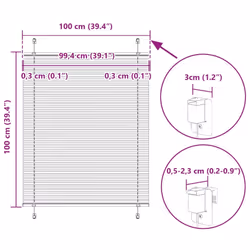 vidaXL Pleated Blind Anthracite 95x100 cm Fabric Width 94.4 cm Polyester - pink, 100 x 100 cm