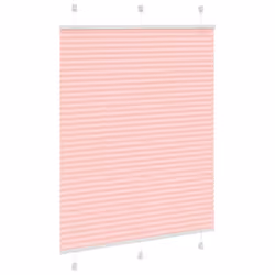 vidaXL Pleated Blind Petrol Fabric Polyester - pink, 110 x 100 cm