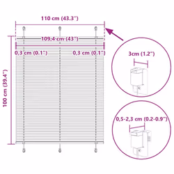 vidaXL Pleated Blind Petrol Fabric Polyester - pink, 110 x 100 cm