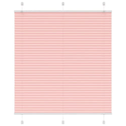 vidaXL Pleated Blind Petrol Fabric Polyester - pink, 115 x 100 cm