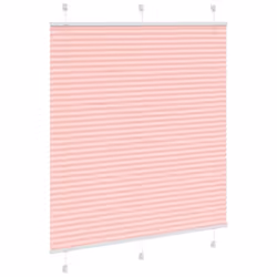 vidaXL Pleated Blind Petrol Fabric Polyester - pink, 120 x 100 cm