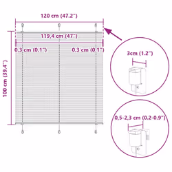 vidaXL Pleated Blind Petrol Fabric Polyester - pink, 120 x 100 cm