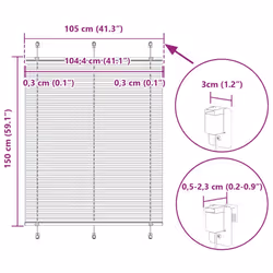 vidaXL Pleated Blind Anthracite 95x100 cm Fabric Width 94.4 cm Polyester - pink, 105 x 150 cm