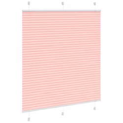 vidaXL Pleated Blind Petrol Fabric Polyester - pink, 115 x 150 cm