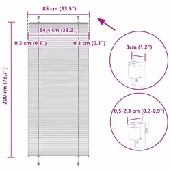 vidaXL Pleated Blind Blue 80x100 cm Fabric Width 79.4 cm Polyester - pink, 85 x 200 cm