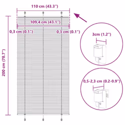 vidaXL Pleated Blind Petrol Fabric Polyester - pink, 110 x 200 cm