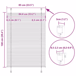 vidaXL Pleated Blind Blue 80x100 cm Fabric Width 79.4 cm Polyester - white, 85 x 100 cm