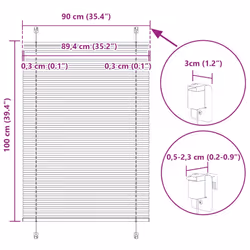 vidaXL Pleated Blind Blue 80x100 cm Fabric Width 79.4 cm Polyester - white, 90 x 100 cm
