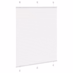 vidaXL Pleated Blind Petrol Fabric Polyester - white, 110 x 100 cm