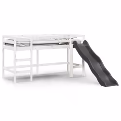 vidaXL Kids' Loft Bed without Mattress Bed Frame Bunk Bed Solid Wood Pine - white, 80 x 200 cm