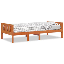 vidaXL Children's Bed without Mattress Wax Solid Wood Pine - wax brown, 80 x 200 cm