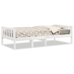 vidaXL Children's Bed without Mattress Wax Solid Wood Pine - white, 90 x 200 cm
