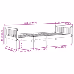 vidaXL Children's Bed without Mattress Wax Solid Wood Pine - white, 90 x 200 cm