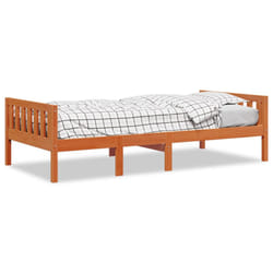 vidaXL Children's Bed without Mattress Wax Solid Wood Pine - wax brown, 90 x 200 cm