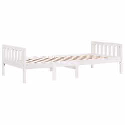 vidaXL Children's Bed without Mattress Wax Solid Wood Pine - white, 75 x 190 cm - Additional view 2